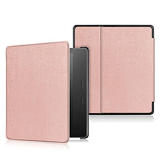 Leather Case Stands Flip Cover L01 Holder for Amazon Kindle Oasis 7 inch Rose Gold