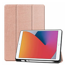 Leather Case Stands Flip Cover L01 Holder for Apple iPad 10.2 (2020) Rose Gold