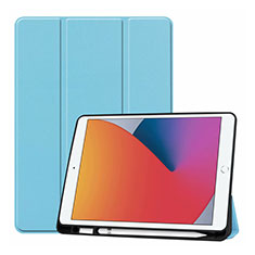 Leather Case Stands Flip Cover L01 Holder for Apple iPad 10.2 (2020) Sky Blue