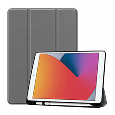 Leather Case Stands Flip Cover L01 Holder for Apple iPad 10.2 (2021) Gray