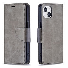 Leather Case Stands Flip Cover L01 Holder for Apple iPhone 13 Gray