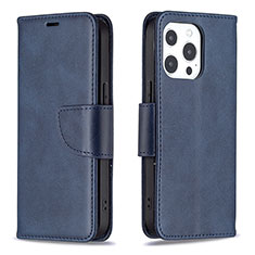 Leather Case Stands Flip Cover L01 Holder for Apple iPhone 14 Pro Blue