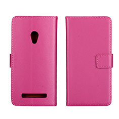 Leather Case Stands Flip Cover L01 Holder for Asus Zenfone 5 Hot Pink