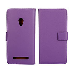 Leather Case Stands Flip Cover L01 Holder for Asus Zenfone 5 Purple