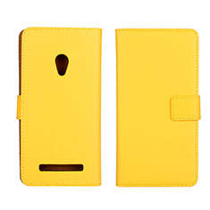 Leather Case Stands Flip Cover L01 Holder for Asus Zenfone 5 Yellow