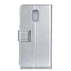 Leather Case Stands Flip Cover L01 Holder for Asus ZenFone V Live Silver