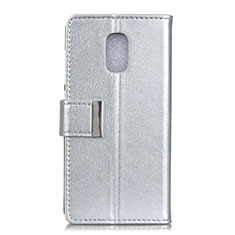 Leather Case Stands Flip Cover L01 Holder for Asus ZenFone V500KL Silver