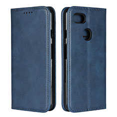 Leather Case Stands Flip Cover L01 Holder for Google Pixel 3 Blue
