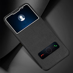Leather Case Stands Flip Cover L01 Holder for Huawei Enjoy 10 Plus Black