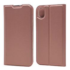 Leather Case Stands Flip Cover L01 Holder for Huawei Enjoy 8S Rose Gold