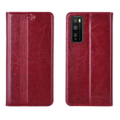 Leather Case Stands Flip Cover L01 Holder for Huawei Enjoy Z 5G Red