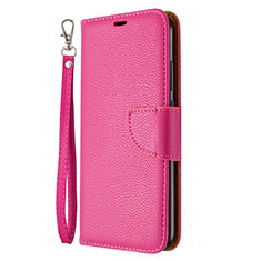 Leather Case Stands Flip Cover L01 Holder for Huawei Honor 9C Hot Pink