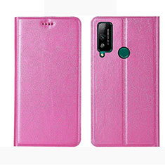 Leather Case Stands Flip Cover L01 Holder for Huawei Honor Play4T Pink
