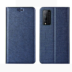 Leather Case Stands Flip Cover L01 Holder for Huawei Honor Play4T Pro Blue