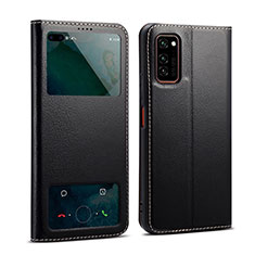 Leather Case Stands Flip Cover L01 Holder for Huawei Honor V30 5G Black