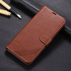 Leather Case Stands Flip Cover L01 Holder for Huawei Nova 6 SE Brown