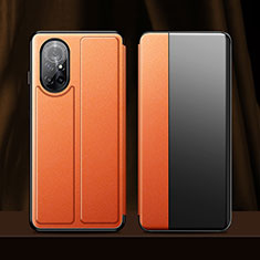Leather Case Stands Flip Cover L01 Holder for Huawei Nova 8 5G Orange