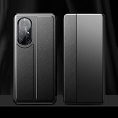 Leather Case Stands Flip Cover L01 Holder for Huawei Nova 8 Pro 5G Black