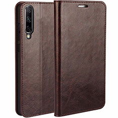 Leather Case Stands Flip Cover L01 Holder for Huawei P Smart Pro (2019) Brown