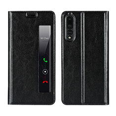 Leather Case Stands Flip Cover L01 Holder for Huawei P20 Pro Black