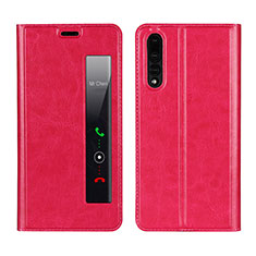 Leather Case Stands Flip Cover L01 Holder for Huawei P20 Pro Red