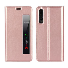 Leather Case Stands Flip Cover L01 Holder for Huawei P20 Pro Rose Gold