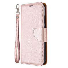 Leather Case Stands Flip Cover L01 Holder for Huawei P40 Lite E Rose Gold