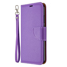 Leather Case Stands Flip Cover L01 Holder for Huawei Y7p Purple