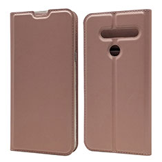 Leather Case Stands Flip Cover L01 Holder for LG G8 ThinQ Rose Gold