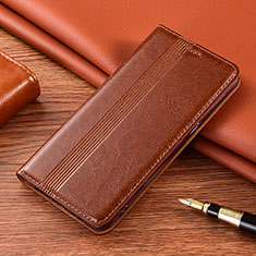Leather Case Stands Flip Cover L01 Holder for LG K22 Light Brown