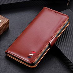 Leather Case Stands Flip Cover L01 Holder for LG K42 Brown