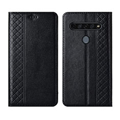 Leather Case Stands Flip Cover L01 Holder for LG K51S Black