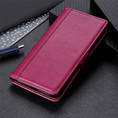 Leather Case Stands Flip Cover L01 Holder for LG K52 Red Wine