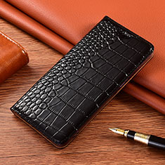 Leather Case Stands Flip Cover L01 Holder for Motorola Moto E7 Plus Black