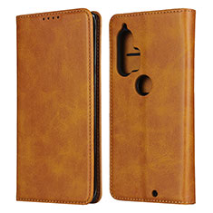 Leather Case Stands Flip Cover L01 Holder for Motorola Moto Edge Plus Orange