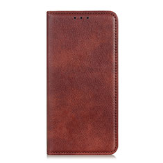 Leather Case Stands Flip Cover L01 Holder for Motorola Moto G 5G Brown