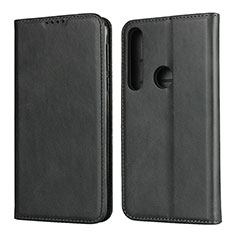 Leather Case Stands Flip Cover L01 Holder for Motorola Moto G8 Play Black