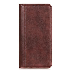 Leather Case Stands Flip Cover L01 Holder for Motorola Moto G9 Plus Brown