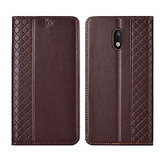 Leather Case Stands Flip Cover L01 Holder for Nokia 1.3 Brown