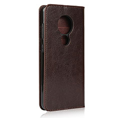 Leather Case Stands Flip Cover L01 Holder for Nokia 7.2 Brown