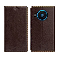 Leather Case Stands Flip Cover L01 Holder for Nokia 8.3 5G Brown