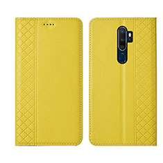 Leather Case Stands Flip Cover L01 Holder for Oppo A11 Yellow