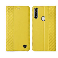 Leather Case Stands Flip Cover L01 Holder for Oppo A31 Yellow