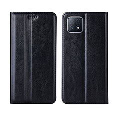 Leather Case Stands Flip Cover L01 Holder for Oppo A72 5G Black