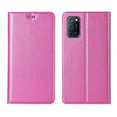 Leather Case Stands Flip Cover L01 Holder for Oppo A72 Pink