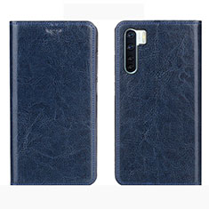 Leather Case Stands Flip Cover L01 Holder for Oppo A91 Blue