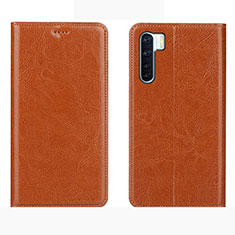 Leather Case Stands Flip Cover L01 Holder for Oppo A91 Orange
