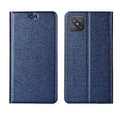 Leather Case Stands Flip Cover L01 Holder for Oppo A92s 5G Blue