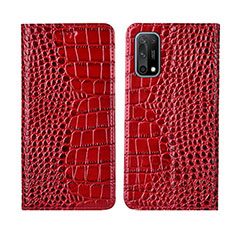 Leather Case Stands Flip Cover L01 Holder for Oppo K7x 5G Red