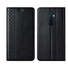 Leather Case Stands Flip Cover L01 Holder for Oppo Reno Ace Black